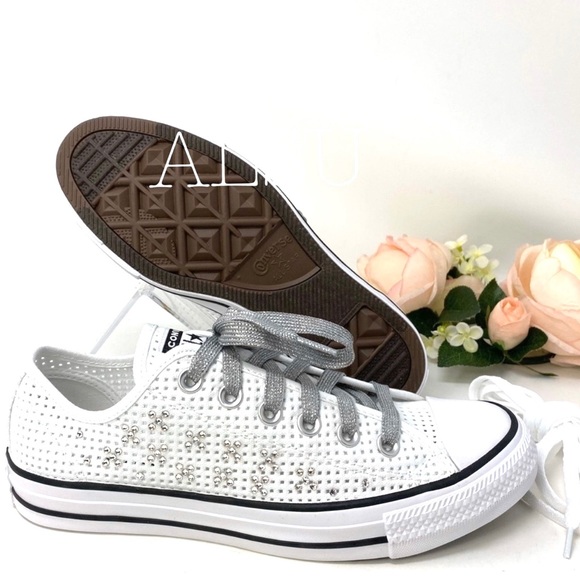 Converse & Swarovski Ctas Low Top Canvas White - Picture 5 of 8